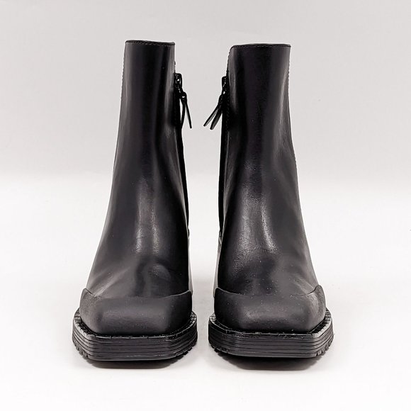 Tory Burch Women Expedition Black Leather Square Toe Dressy Ankle Boots size 6.5 - Picture 2 of 12